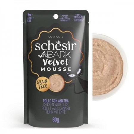 Schesir After Dark КУРКА і КАЧКА мусс вологий корм консерви для котів 80 г (132307)